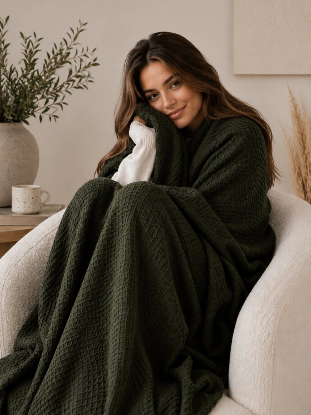 ARHAUS HOLIDAY KEEPSAKE WAFFLE WEAVE KNIT THROW - LAST ONE!